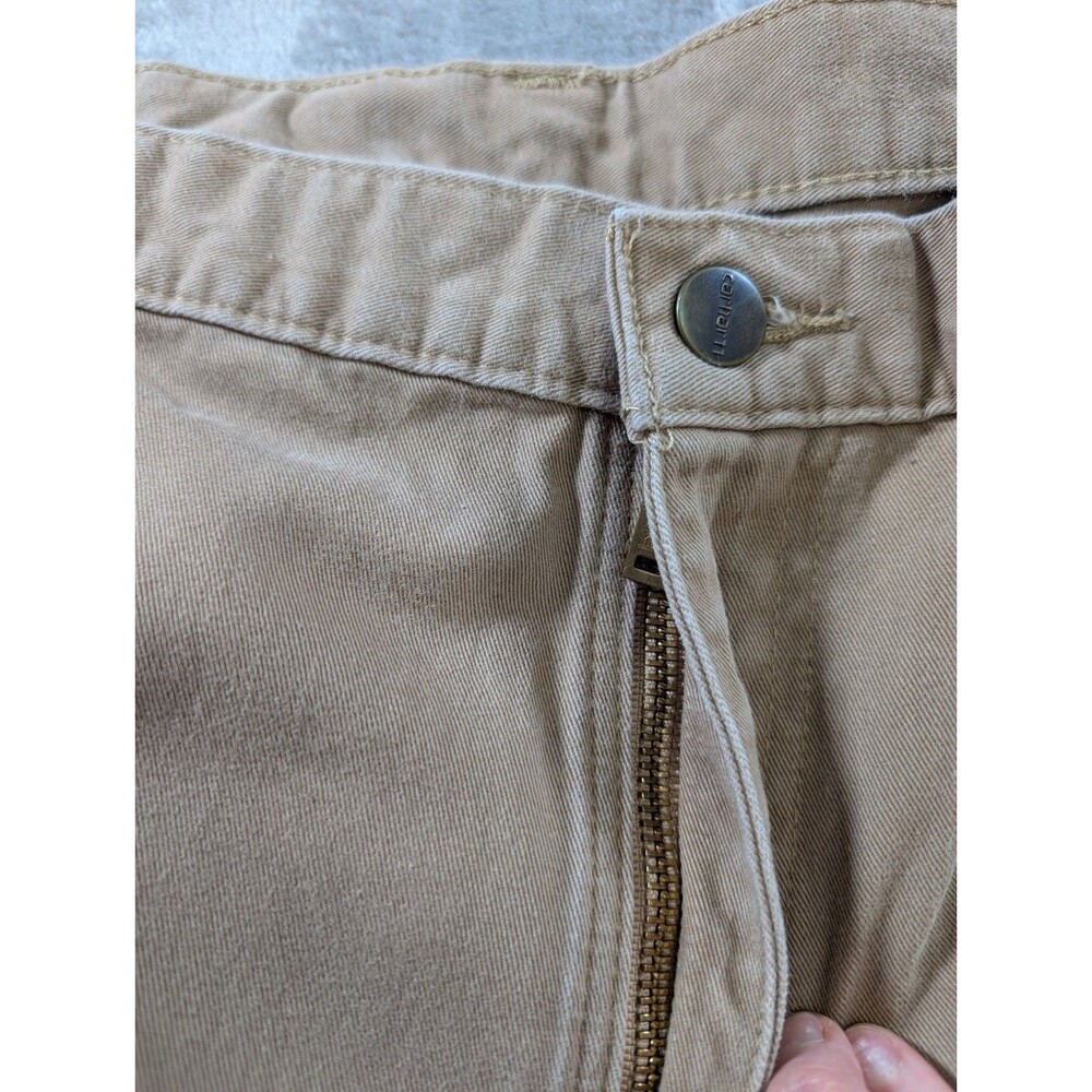 Carhartt Relaxed Straight Twill Dungaree Pants 40x30 Khaki Workwear - Picture 4 of 11